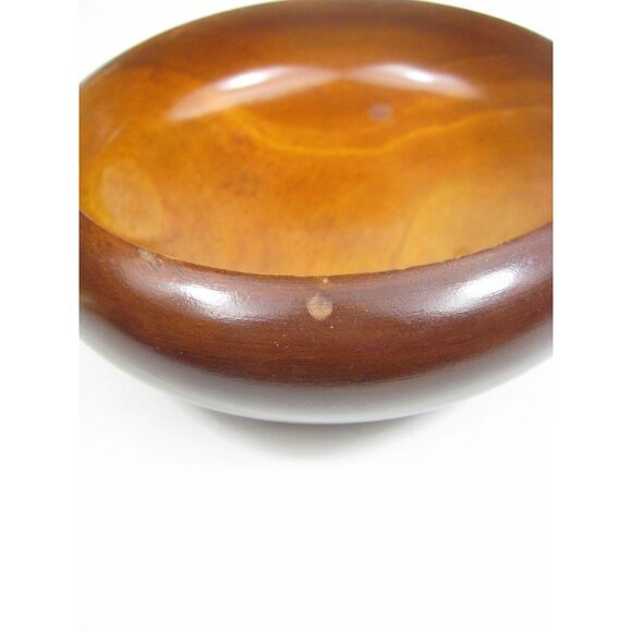 Handcrafted Vintage Wooden Bowl 6 Diameter Round Decor Dish Mid Century - Picture 8 of 11